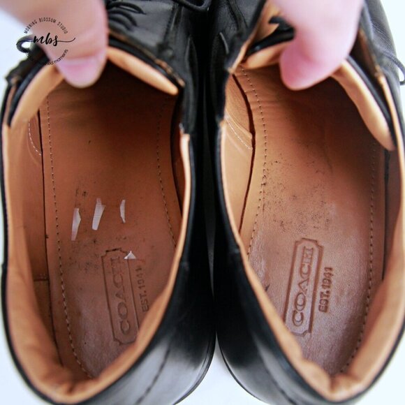 Coach‎ Corwin Stitched Italian Leather Lace Up Oxfords Black Men 12 main image 5